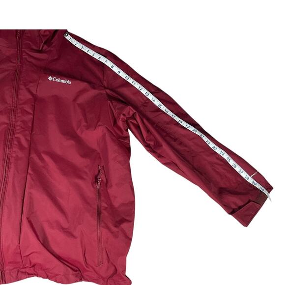Columbia Omni-Heat Interchange Size 3X Burgundy Rain Jacket Light Weight - Picture 11 of 12